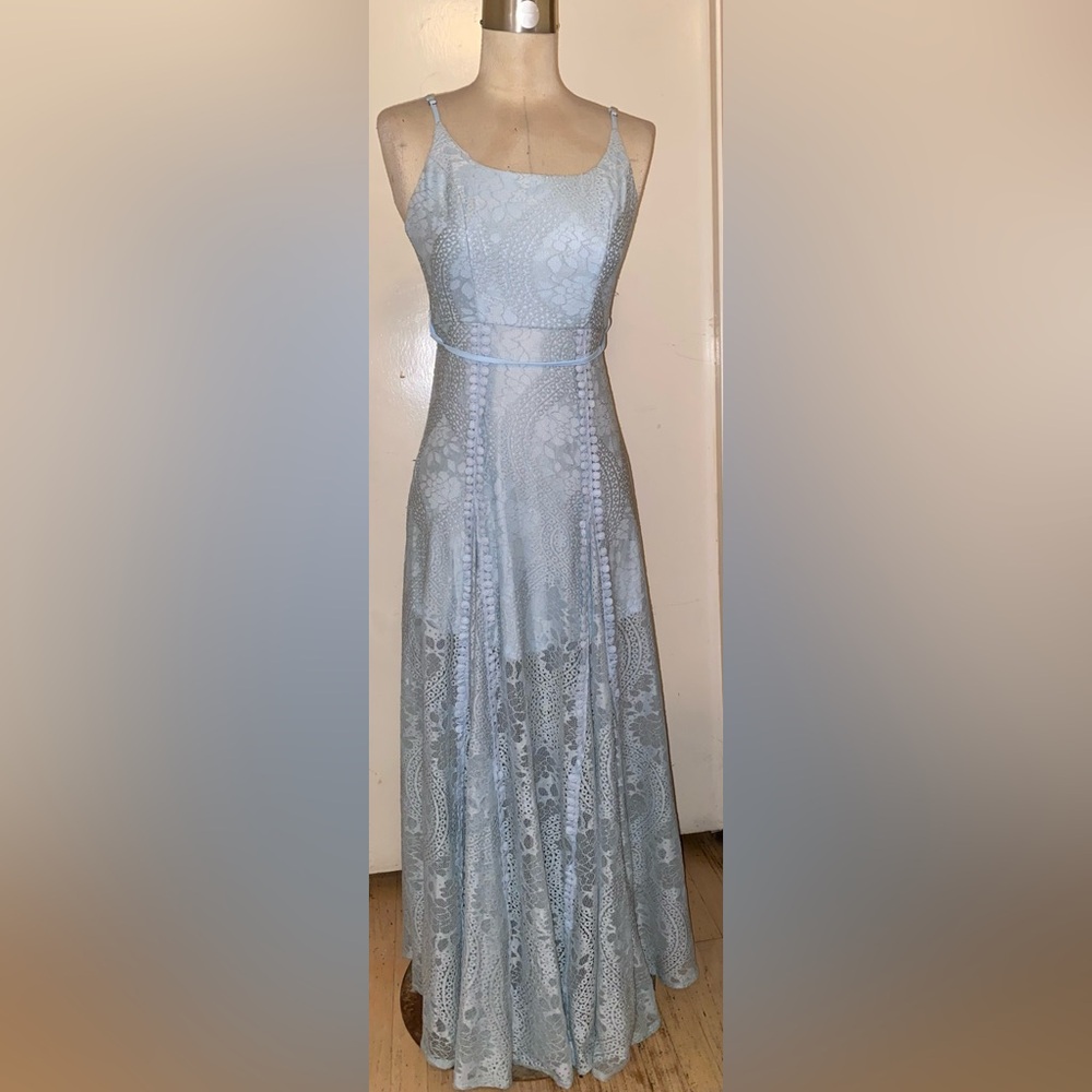 Crochet blue dress